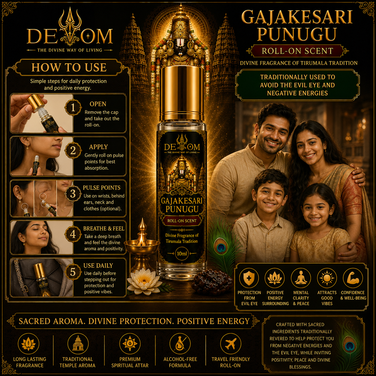 GAJAKESARI PUNUGU SCENT | PREMIUM ROLL-ON DIVINE SCENT
